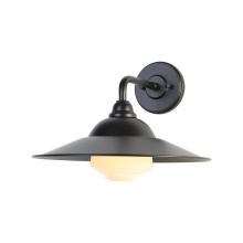 Golden 5096-OWL15 BLK-BLK-SB - Yep by Golden Lighting Croma 1-light Wall Sconce in Matte Black shade and Seeded Glass Ball
